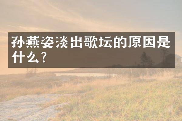 孙燕姿淡出歌坛的原因是什么？