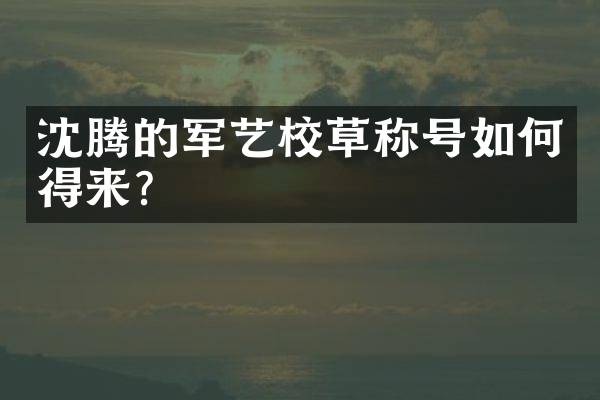 沈腾的军艺校草称号如何得来？