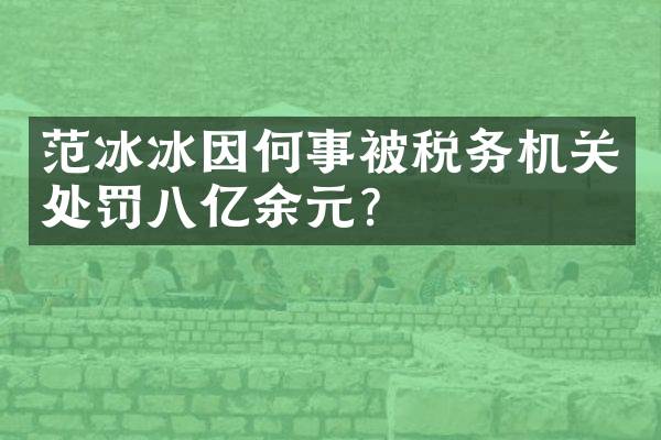 范冰冰因何事被税务机关处罚八亿余元？