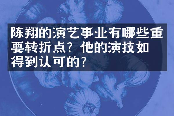 陈翔的演艺事业有哪些重要转折点？他的演技如何得到认可的？
