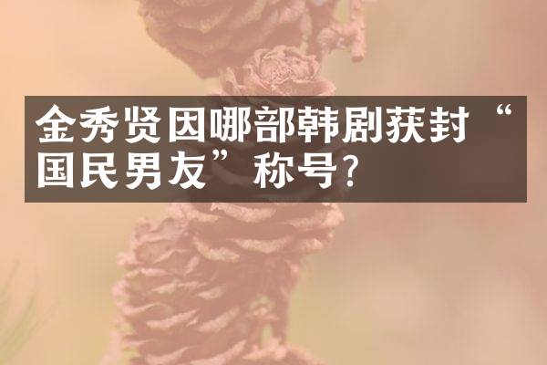 金秀贤因哪部韩剧获封&ldquo;国民男友&rdquo;称号？
