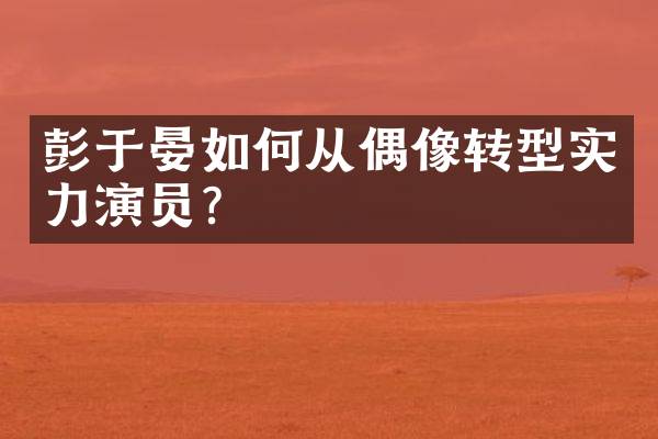彭于晏如何从偶像转型实力演员？