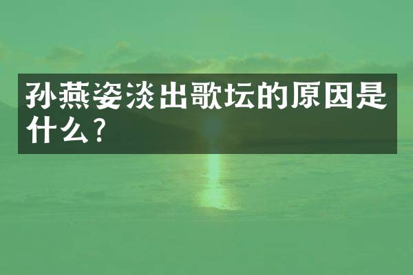 孙燕姿淡出歌坛的原因是什么？