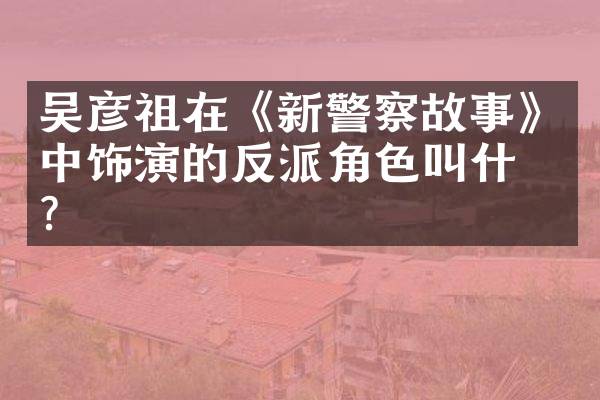 吴彦祖在《新警察故事》中饰演的反派角色叫什么？