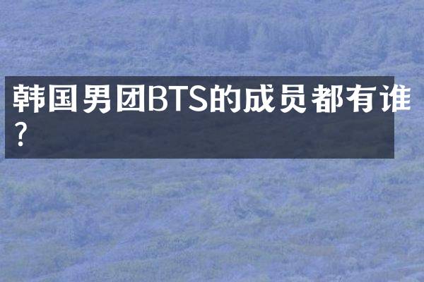 韩国男团BTS的成员都有谁？