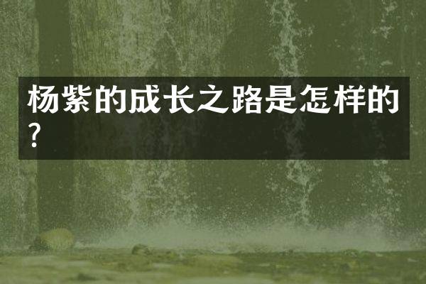 杨紫的成长之路是怎样的？