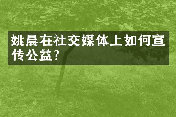 姚晨在社交媒体上如何宣传公益？