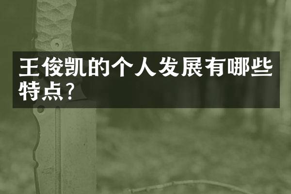 王俊凯的个人发展有哪些特点？