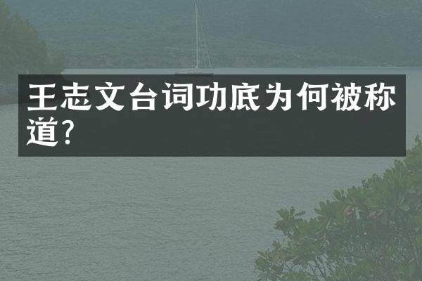 王志文台词功底为何被称道？